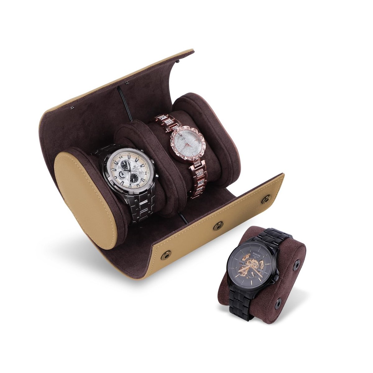 Omgoods - Reisdoos voor 2 Horloges met Verwijderbare Kussens