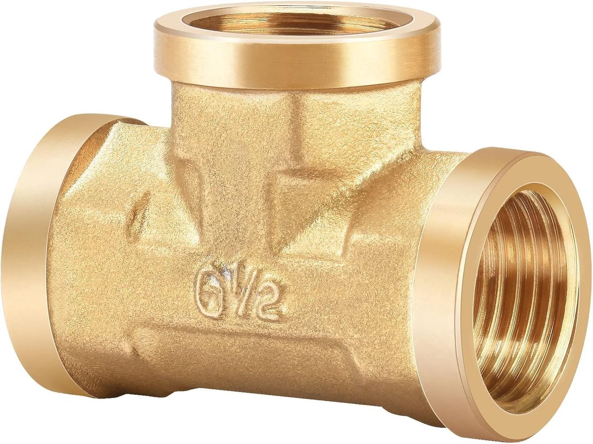 T-stuk 1/2 Inch met Binnen Draad, Verbindingselementen voor Pijp, Geschikt voor Keuken, Tuinirrigatie en Industrie, Waterleidingen en Afvoer