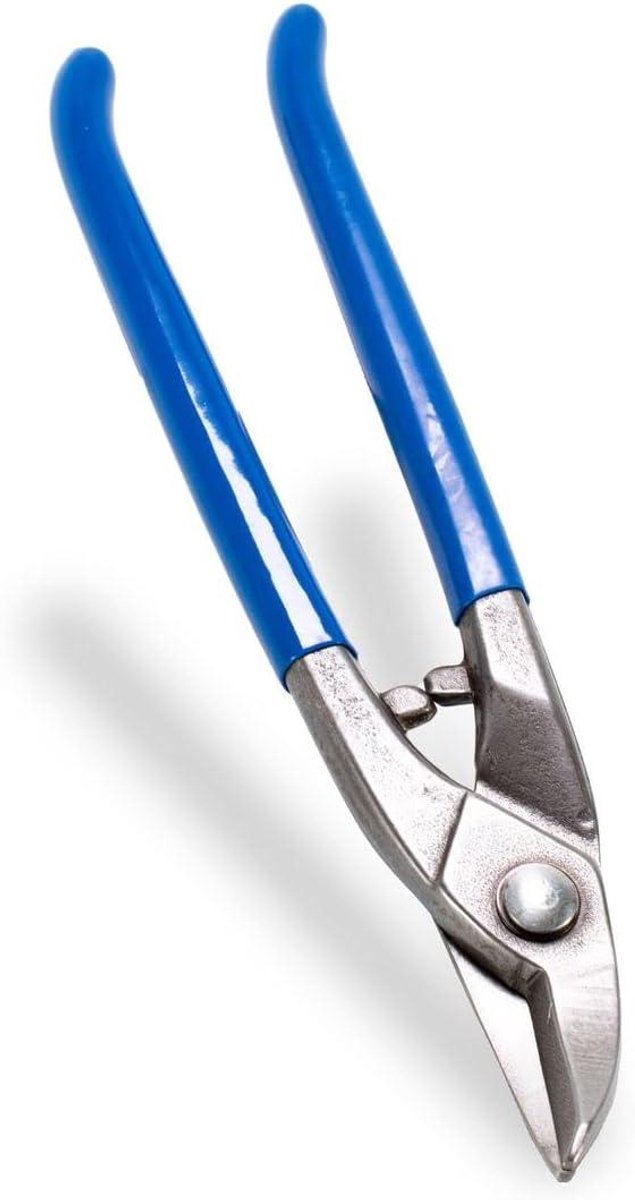 Ronde gatplaatschaar - Metaalschaar gebogen - Metaal snijden - Inductief gehard - 275 mm - Blauw