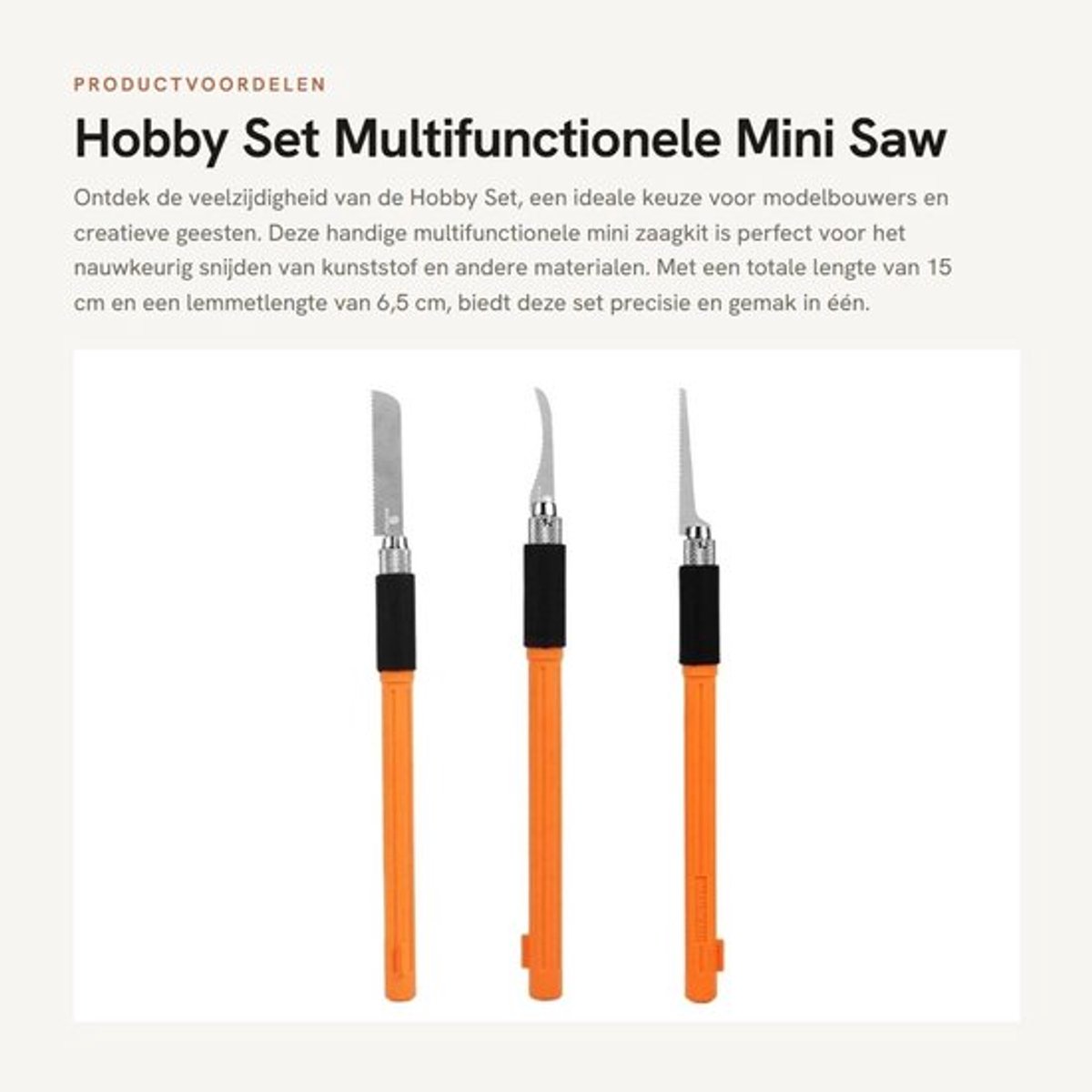 Hobbyset Ultradun - Modelbouw Set - Multifunctionele Gereedschap - Slijtvast Staal - Lichtgewicht - Veilig in Gebruik - Modelbouwset