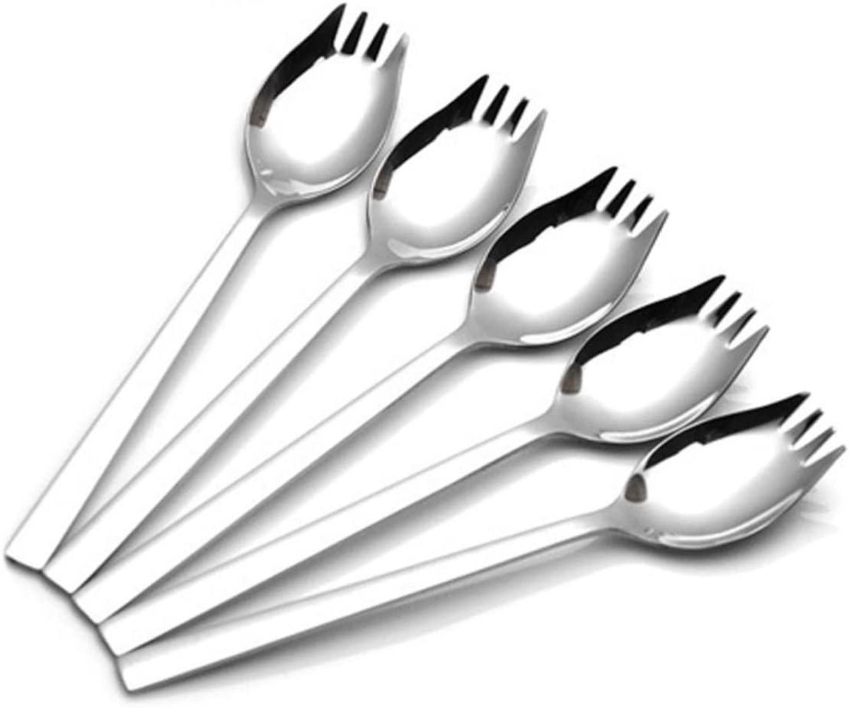 Dessertlepels Roestvrij Staal - IJsllepels Fruitlepels - Desserts Serveren - Lange Steel - 6 Stuks - Zilver
