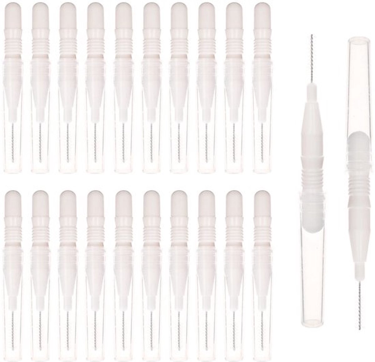 Wenkbrauwborstel 20 Stuks - Micro Applicators - Make-up Tool - Wimper Extensions - Praktische Borstel - 360-Graden Ontwerp - Make-upborstels
