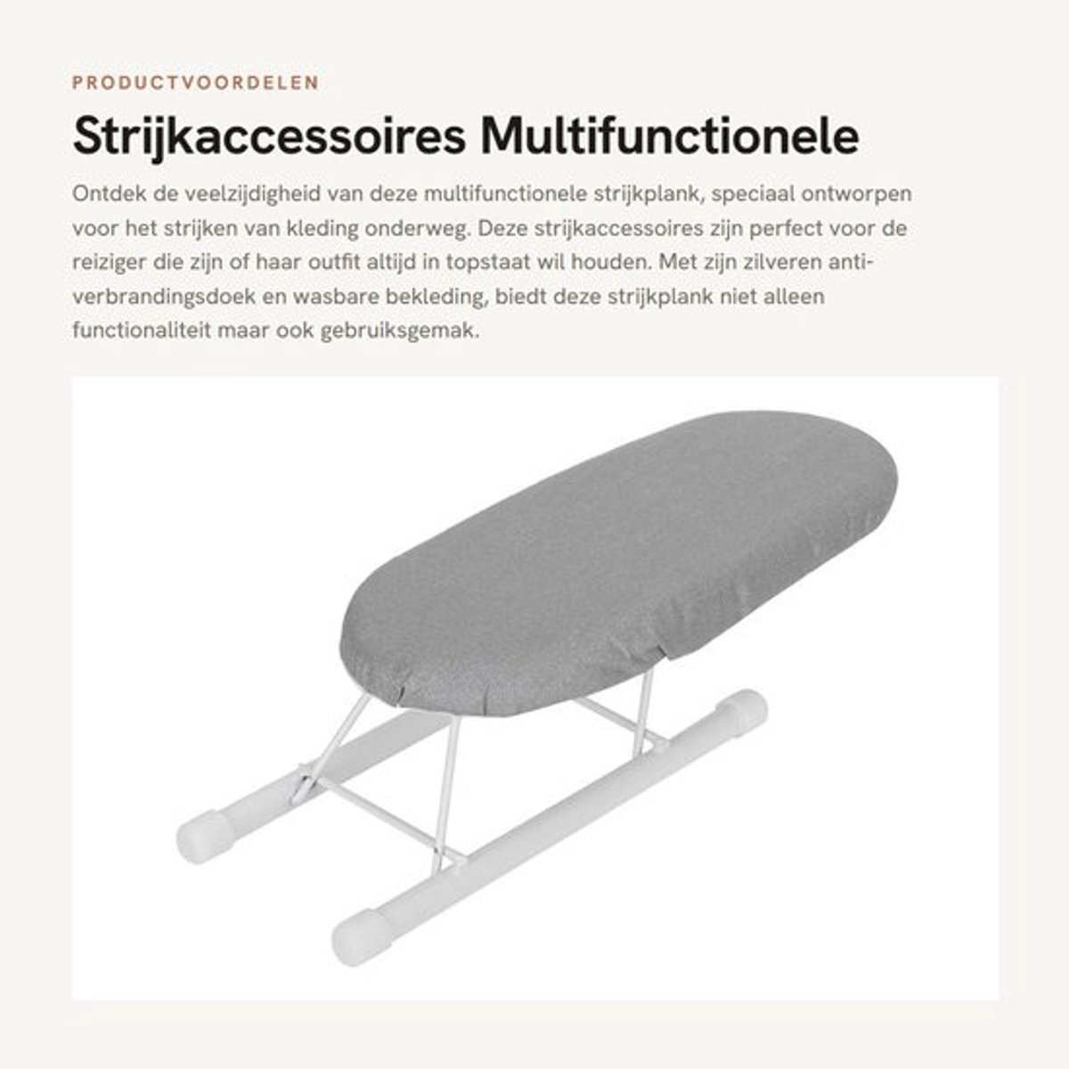 Strijkplank Multifunctioneel - Opvouwbaar - Wasbaar - Antislip - Stalen Buis - Voor Kleding en Reizen - Mini Strijkplank