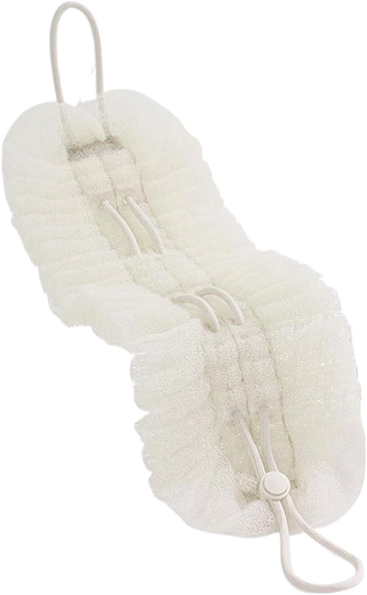 Loofah Spons - Douche Poef - Huid Reinigen - Dubbele Exfoliatie - 14x49cm - Blauw