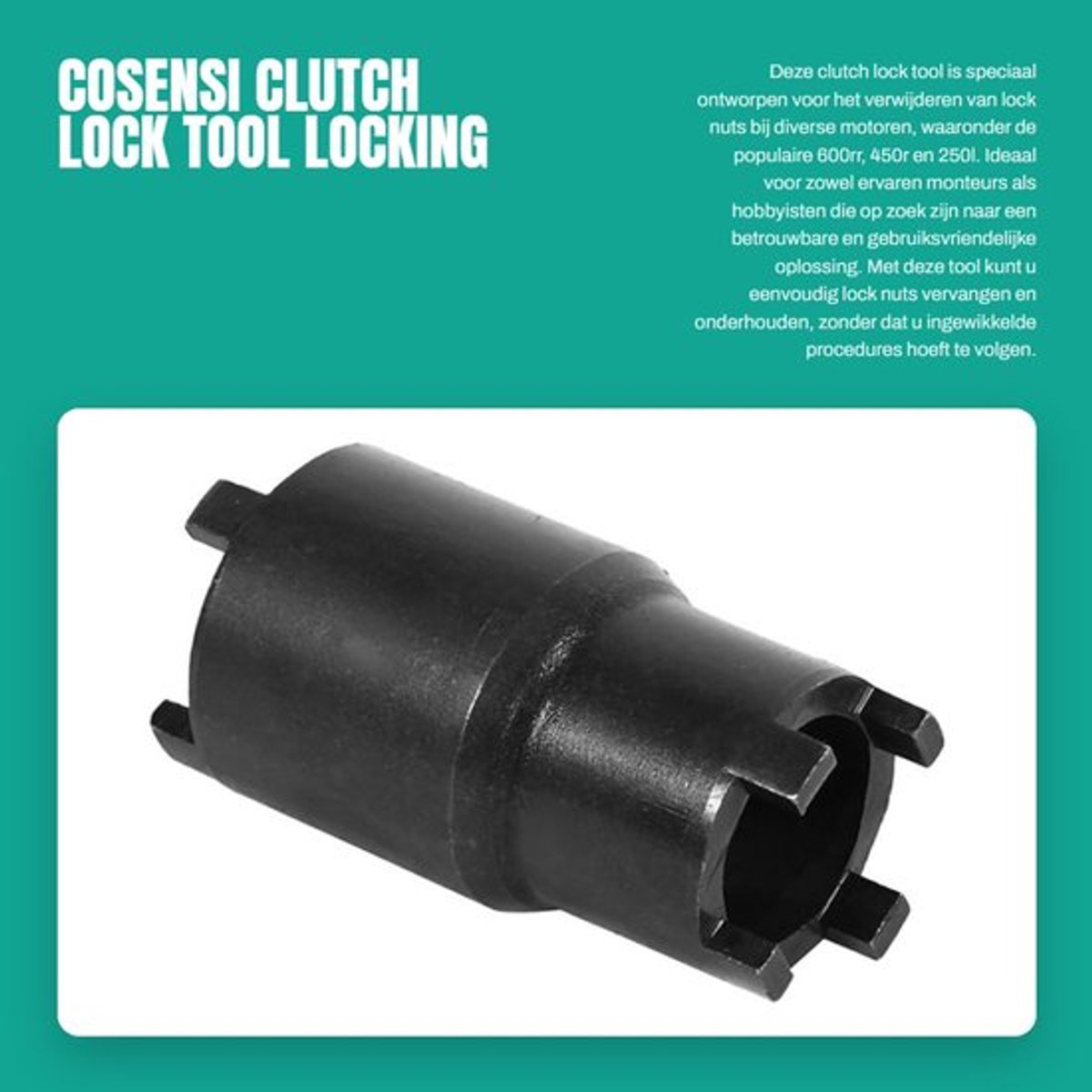 Clutch Lock - Verwijderingsgereedschap - 4-Pin Steeksleutel - Staal - Geschikt voor 14mm - Duurzaam Materiaal - Moerenwrench