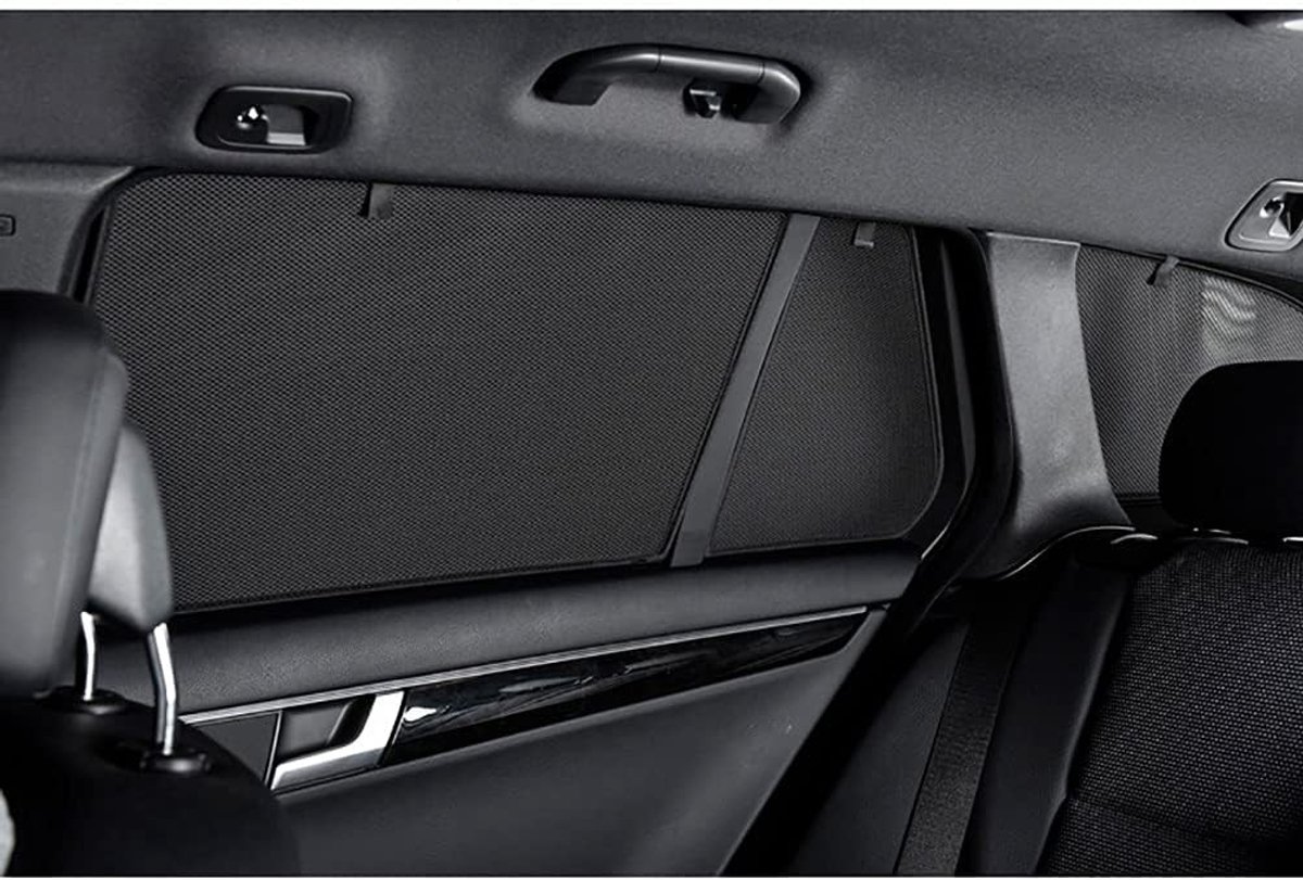 Zonnescherm auto kind - Zwart - Achterportieren Set 4-delig - Pasklare Zonwering met Clips - Voor Volvo XC40 2018-