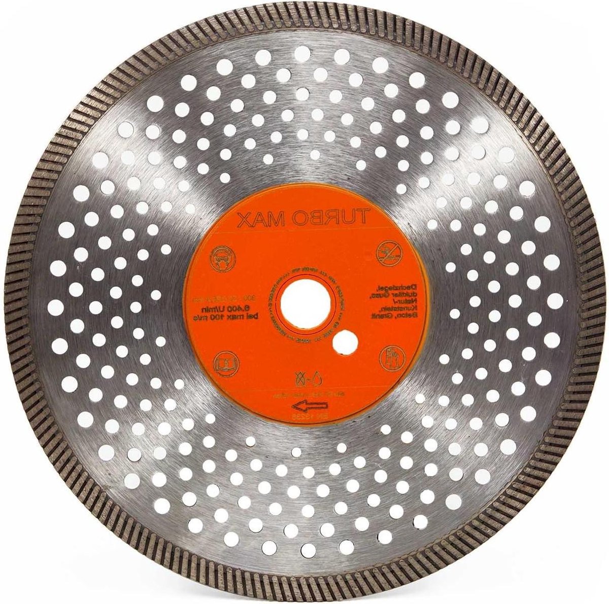 Diamant zaagschijf - Turboslijpschijf - Harde materialen zagen - 12mm turbosegment - 300 x 25.4/20 mm - Zwart
