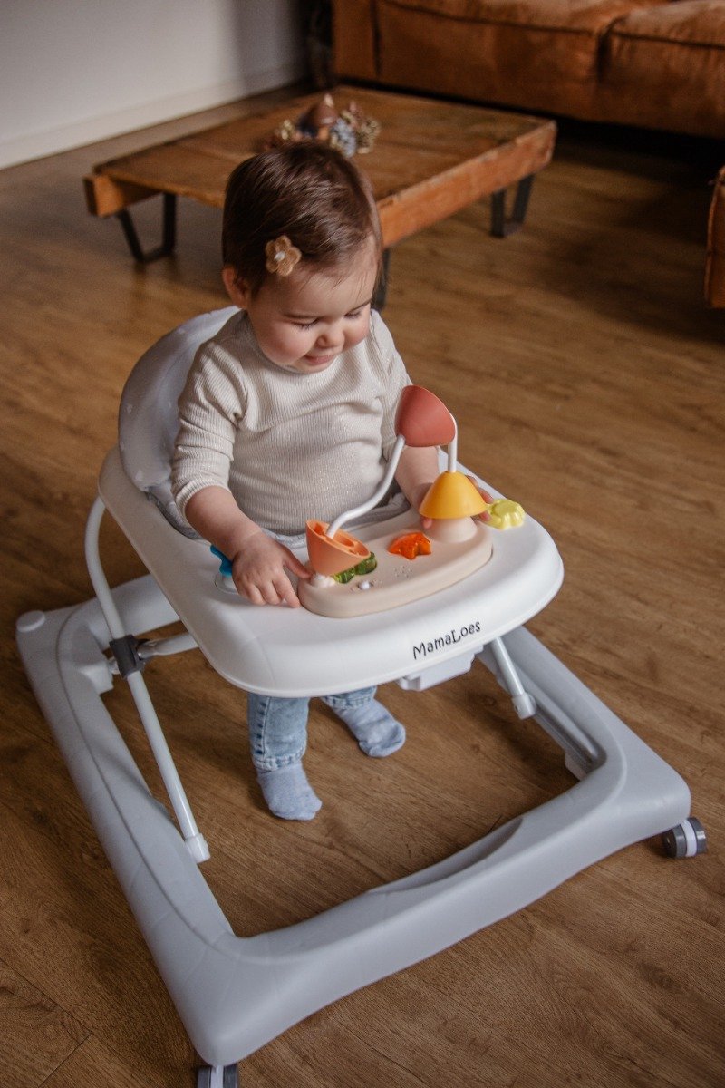 MamaLoes Loopstoel met Speelbord - Loopwagen - Baby Walker - Baby Jumper Speelgoed - Looptrainer - Mikko Grijs – foto 2