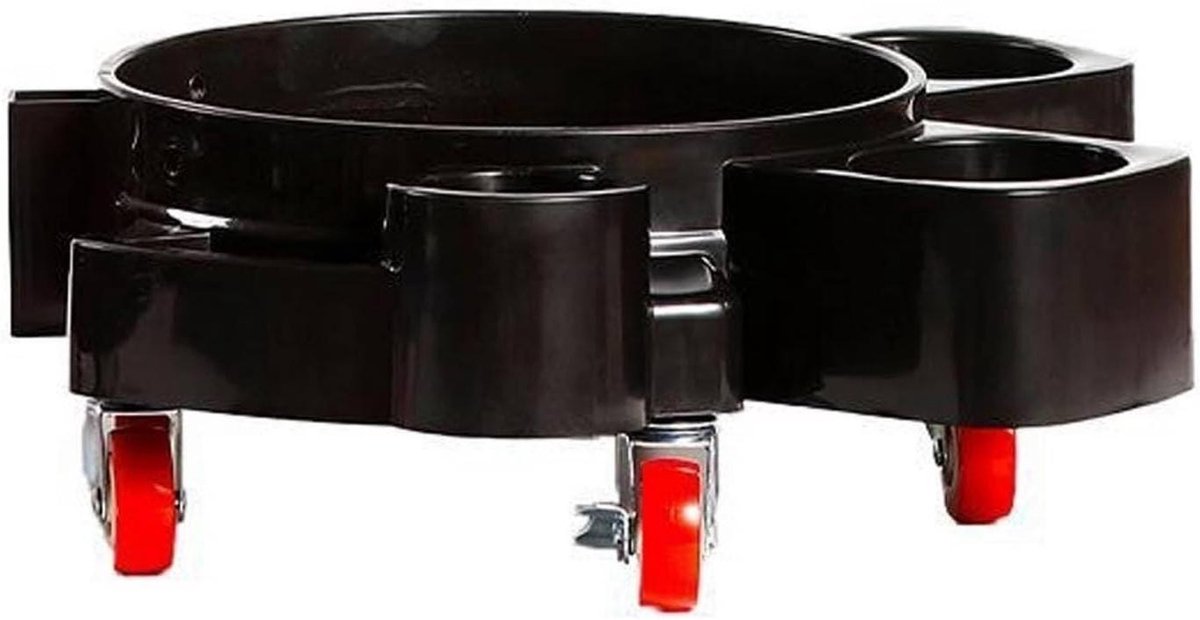 Emmer Wagen - Emmer Dolly - Autowassen - Vijf Zwenkwielen - 285 cm Diameter - Zwart