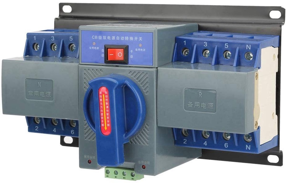 Automatische Overschakelschakelaar 4P, Dubbele Stroom, 63A, 400V, met Elektromechanische Vergrendeling en Betrouwbare Bescherming