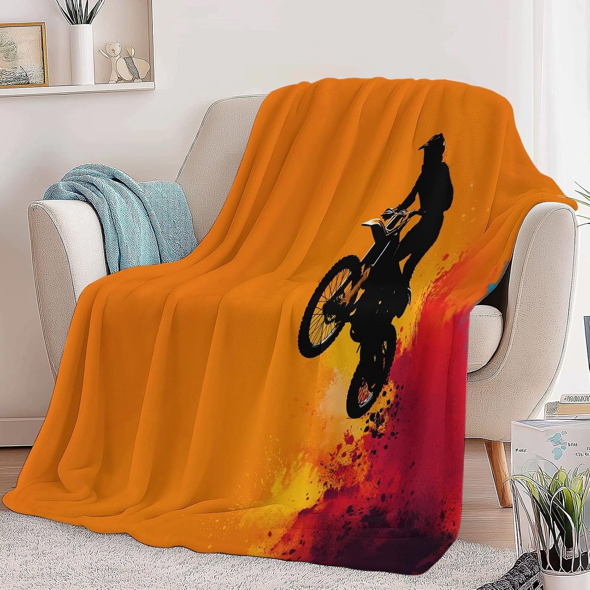 Fleece Deken - Zachte Plaid - Koude Avonden - Microvezel Kwaliteit - 180x220cm - Oranje — cadeau in Wonen & Interieur - foto 3