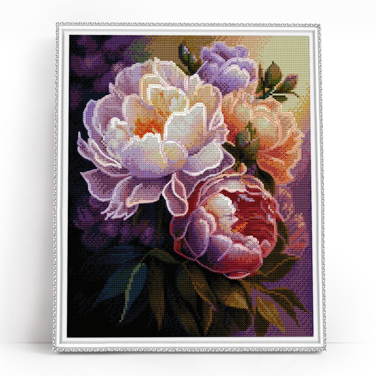 Merkloos 5D Diamond Painting Kit 40x50 cm - Bloemen Pioenrozen