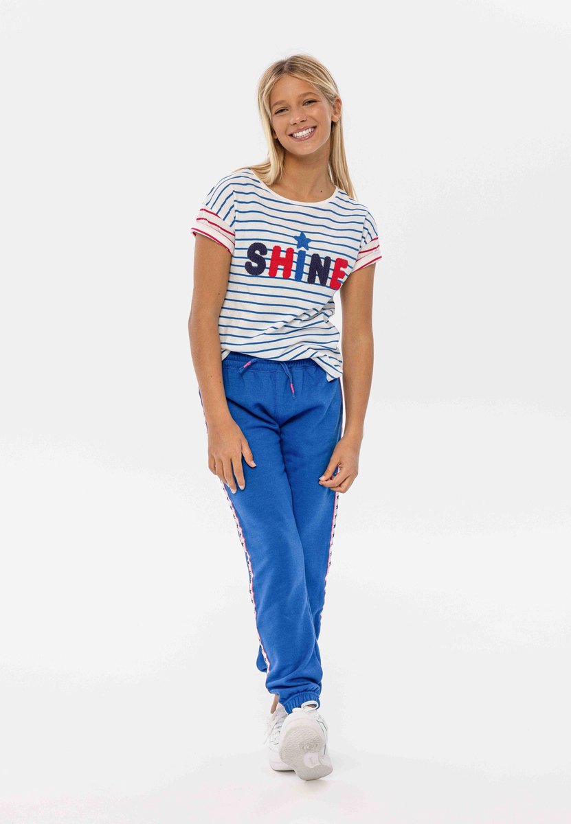 Minoti fleece joggingbroek meisjes - katoen - blauw