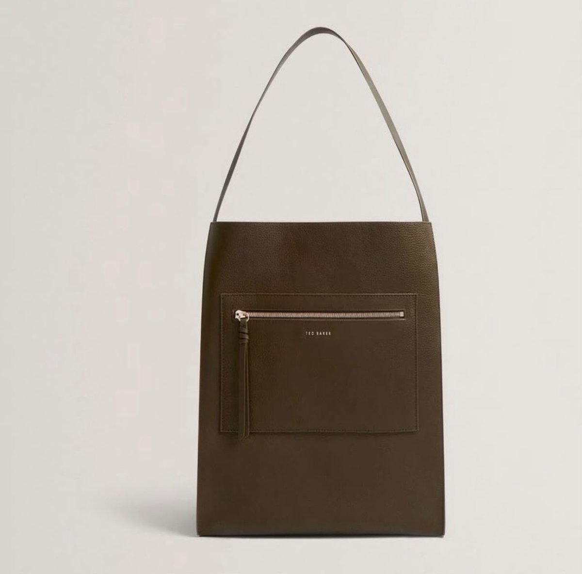 Ted Baker lederen Tas totebag Tammila kaki leer handtas - 30 x 40 x 15 cm