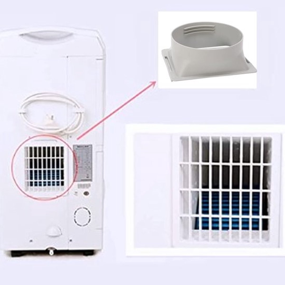 Slangkoppeling - Vierkant naar Ronde Adapter - 5.9 Inch - Luchtdrogers - Geschikt voor Airconditioners - ABS Materiaal