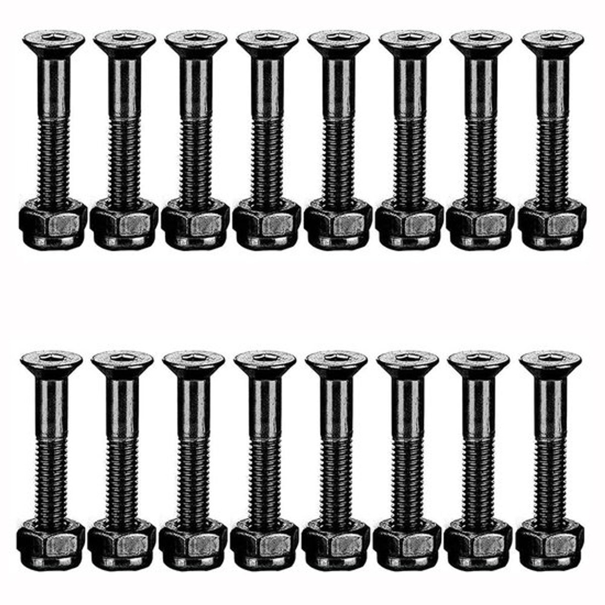 Skateboard Schroeven 25mm - Longboard Hardware Set - Vrachtwagen Schroeven - Moeren - Duurzaam Koolstofstaal - 16 Stuks