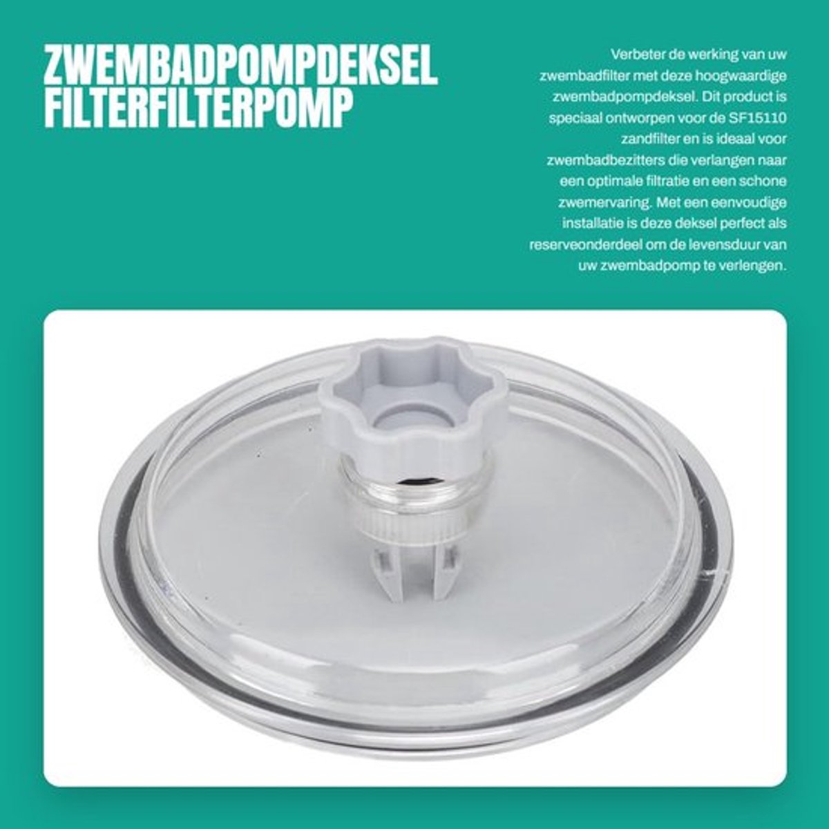 Zwembadpompdeksel krachtige filterpomp - Duurzaam PVC - Eenvoudige installatie - Optimale filtratie - Vervangonderdeel - Slijtvast en betrouwbaar - Filterdeksel