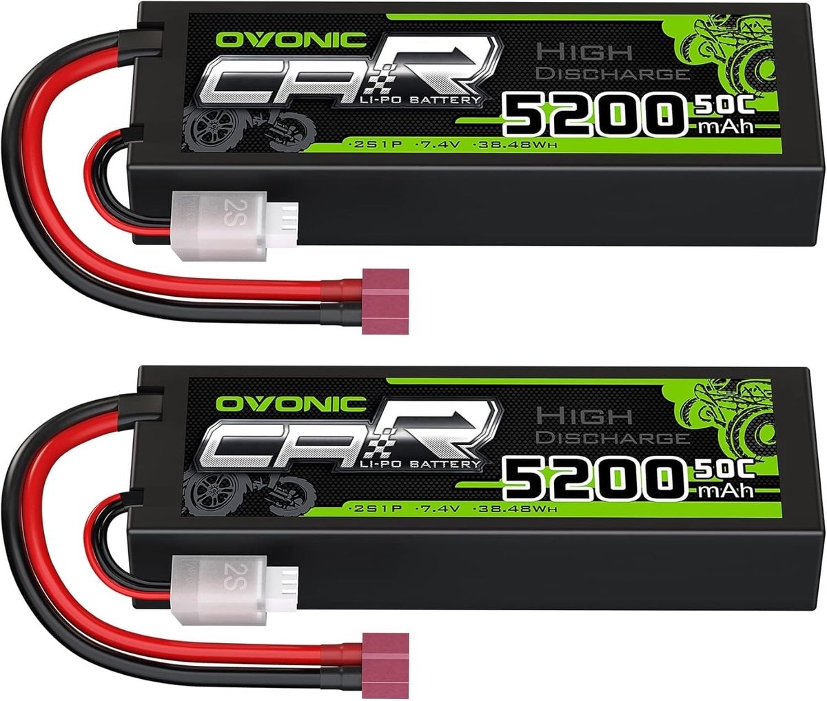 Rc vliegtuig - Lithium-Polymeer Batterij - 7,4V 5200mAh - 50C Ontlading met Hardcase - Voor RC Vliegtuig, Helicopter en Auto