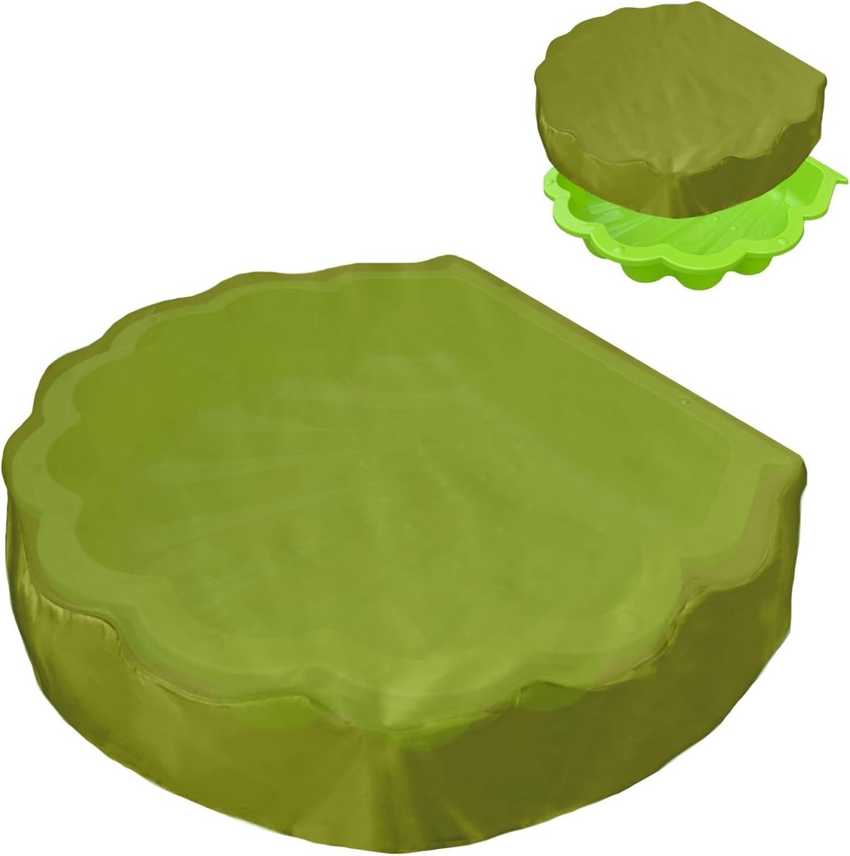 Schelpzandbak - Legergroen - 100 x 15 cm - Waterdichte Oxford Stoffen Afdekhoes - Voor Zandbak Bescherming