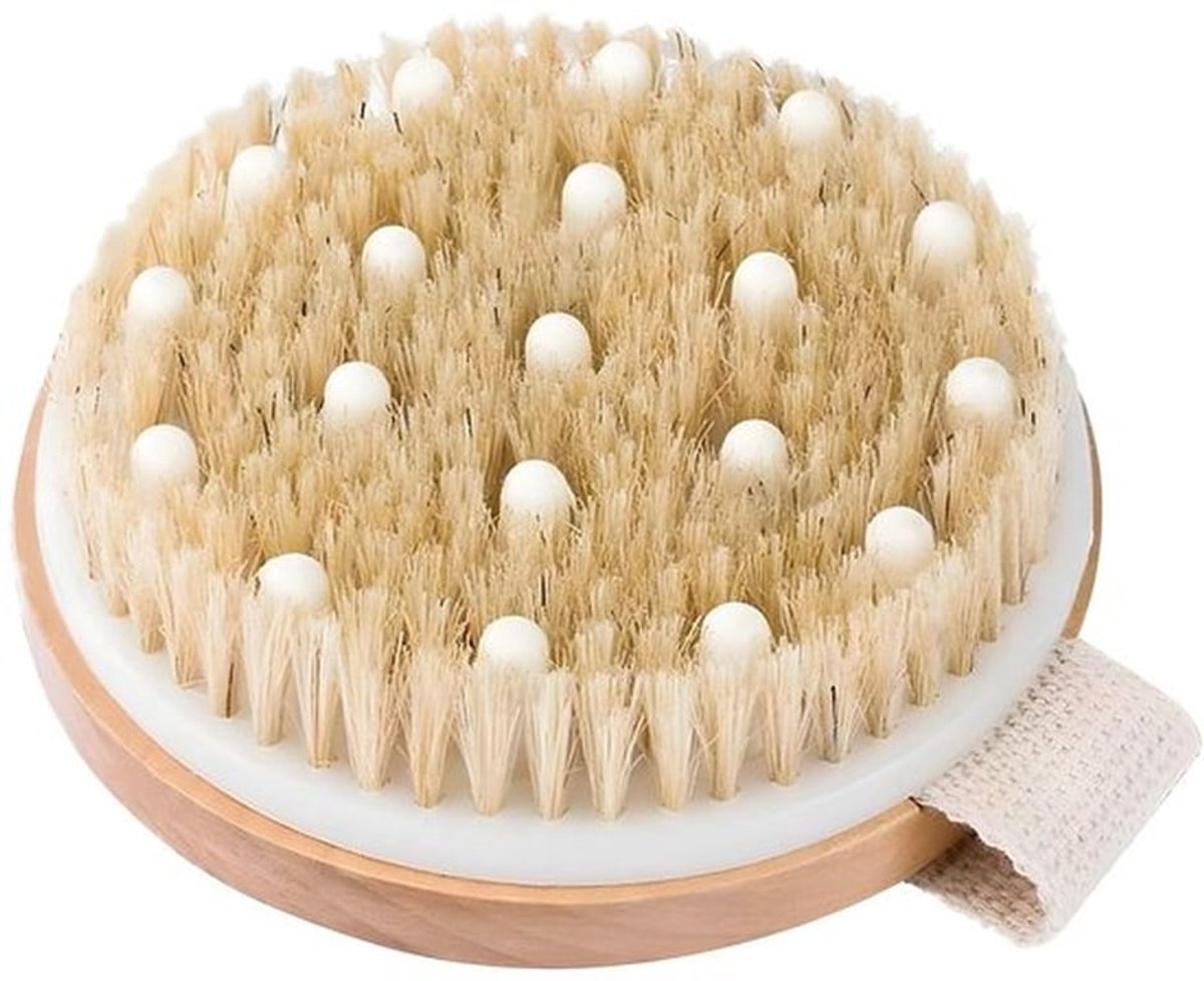 Borstel Droog Lichaam - Exfoliërende Scrubber - Natuurlijke Zwijnenharen - Geschikt voor Alle Huidtypes - Bevorderd Huidmetabolisme - Lichaamsborstel