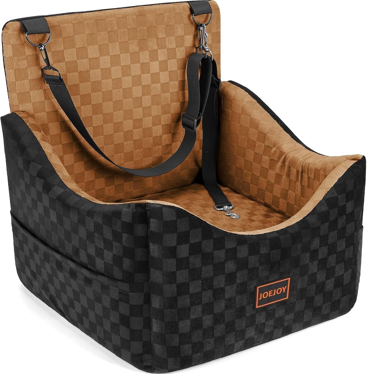 Hondenmand voor auto - Bruin - 48 x 46 x 47 cm - Traagschuim Verhoogde Autostoel - Voor Kleine en Middelgrote Honden