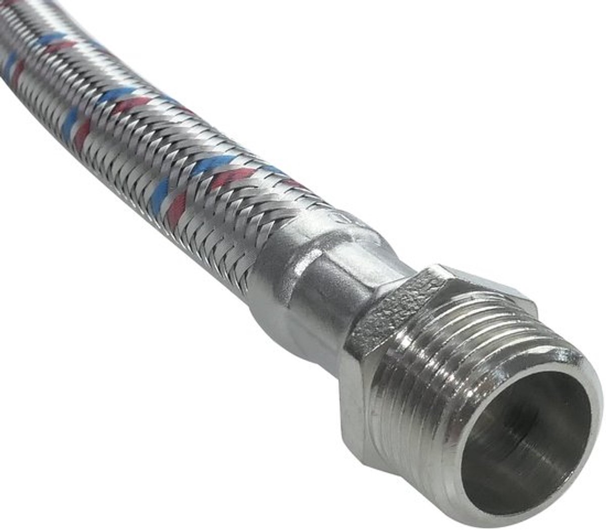 Slangleidingen Set van 2 - 600 mm - 1/2 inch Vrouwelijk/3/8 inch Mannelijk - Flexibele Aansluitslang - Verbindingsslang Sanitair - Gevlochten Stalen Laag