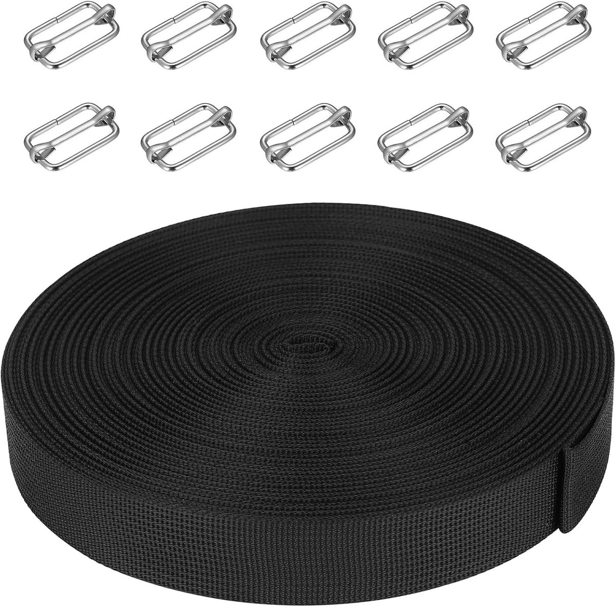 Rol Spanband - Zwart - 25 mm x 20 m - Duurzaam PP Materiaal - Voor Reparaties en Knutselen