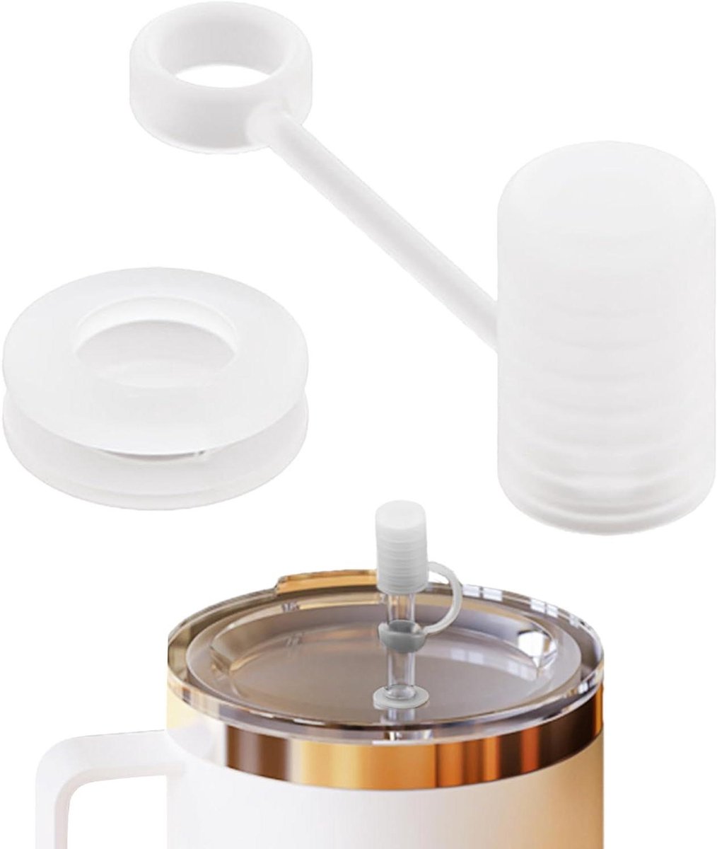 Lekstop Waterfles - Rietjesafdekking Anti-mors - Morsvrij Nipperen - Brede Compatibiliteit - 4x1x1 cm - Transparant