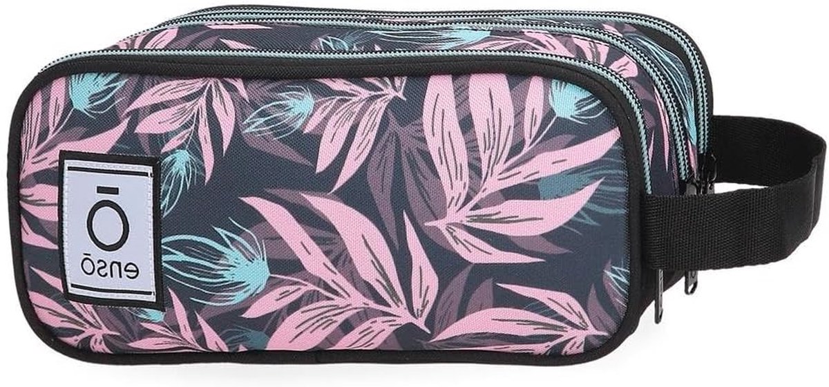 Enso Fleur Etui - Potloodhouder Kinderen - Schoolbenodigdheden Organiseren - Drie Vakken - 22 x 10 x 9 cm - Multicolor