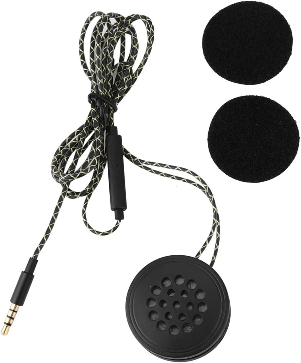 Motorhelm-headset - Zwart - 1,2 meter kabel - ABS en TPE materiaal - Voor motorfiets en outdoor gebruik