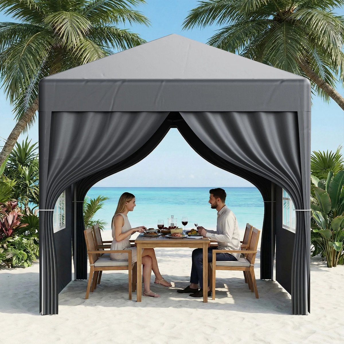QJ Supply - partytent - gazebo - tuintent - buitentent - vouwtent - evenemententent - marktkraam - campingtent - grijs