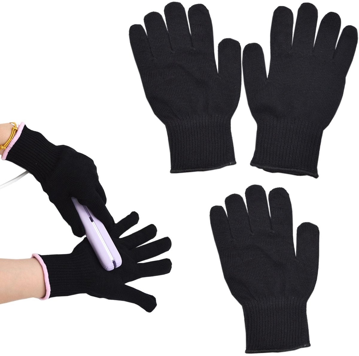 Dailygoods - Hittebestendige Handschoenen - Professionele Haarstyling - Uniseks - 4-delig - Veilig en Comfortabel - Perfect voor Stylen