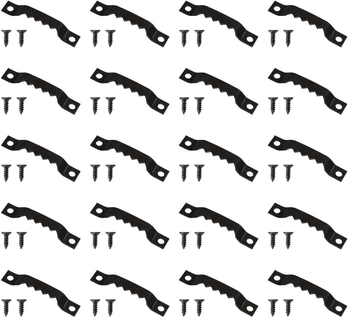 Dailygoods- Fotohangers 20 stuks - Zaagtand Hangers - Fotolijsthangers - Zelfklevende Haken - Schroeven - Hoogwaardig Metaal - Fotohaak