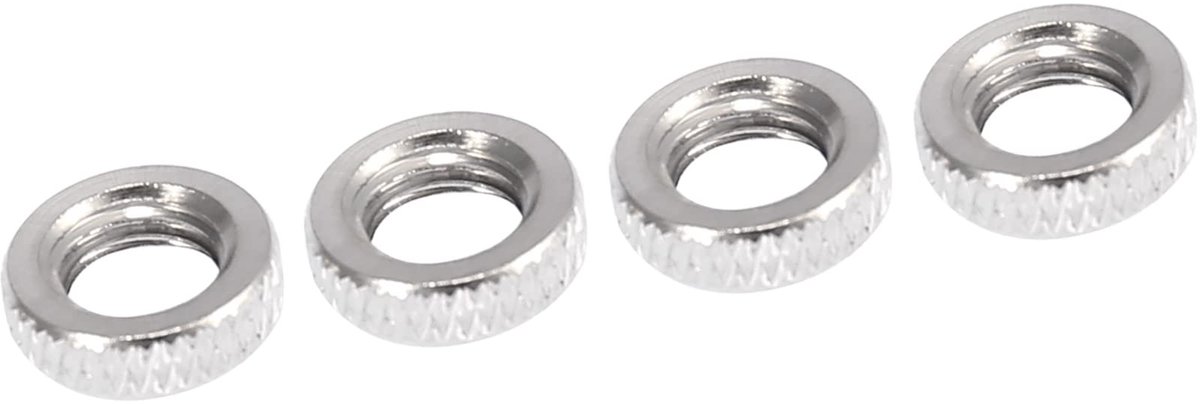 Dailygoods - Fiets Frans Type Ventieladapter Moer en Sluitring Zilver (4 Stuks)