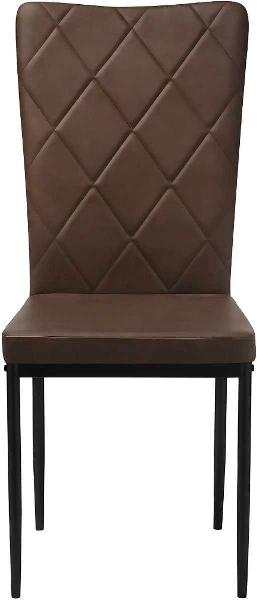 Eettafel - Leer, Set van 4 en Draaibaar met Fauteuil - Voor Eettafel, Eetkamer, Keuken en Woonkamer