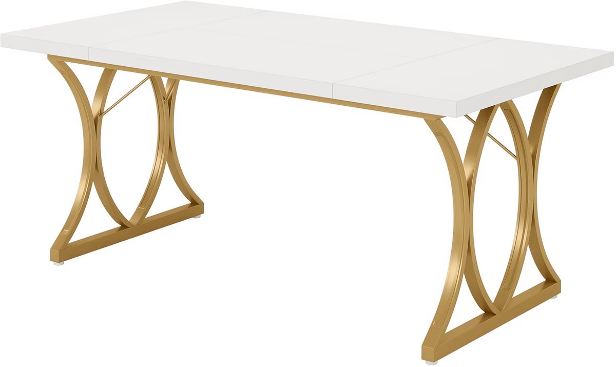Eettafel 6 personen Wit - Keukentafel en Eetkamertafel - Voor Eetkamer, Woonkamer en Kantoor