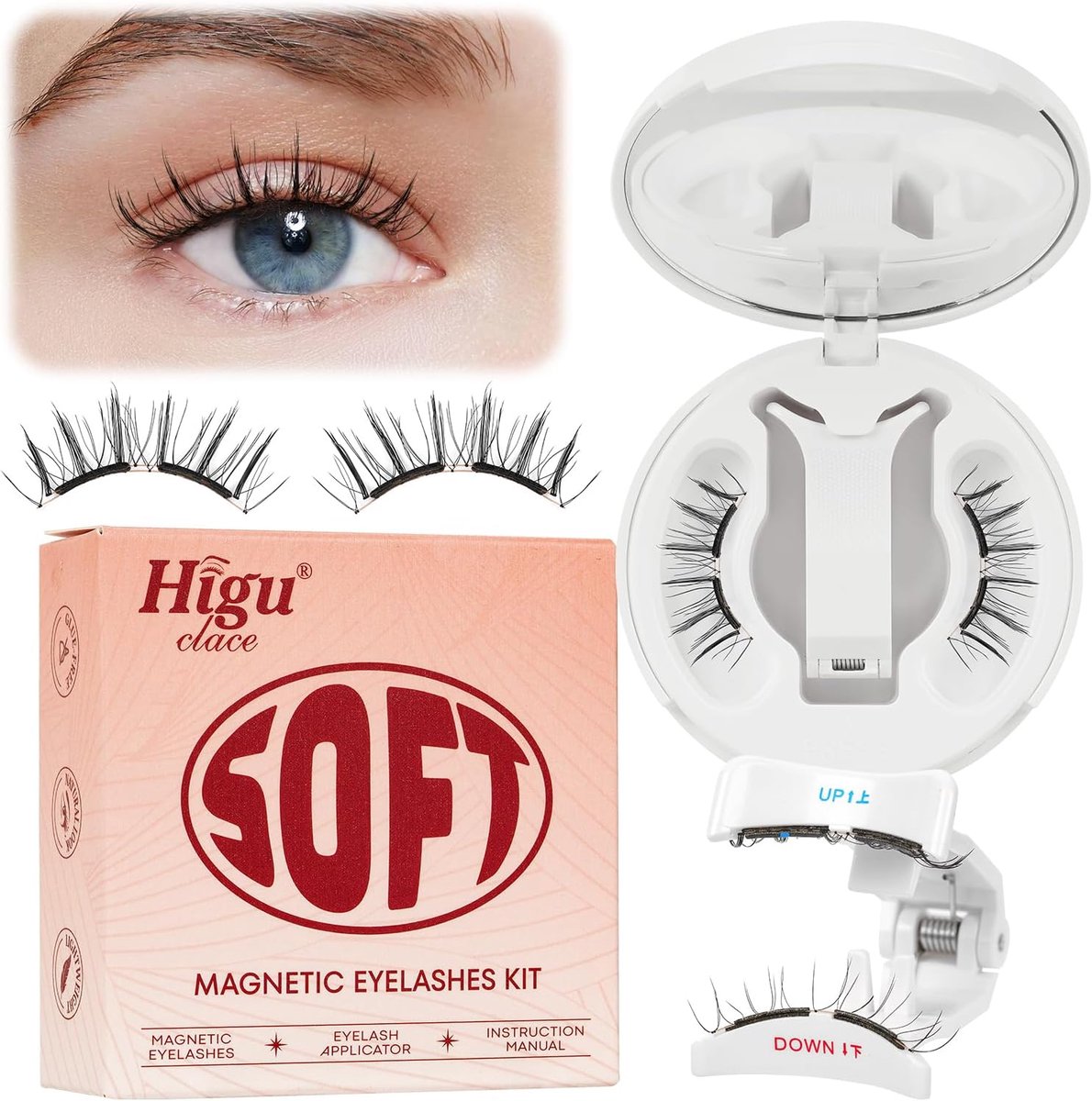 Magnetische Wimperextensions - Natuurlijke Wimpers - Make-up Aanbrengen - Zonder Lijm - 1 Paar - Zwart