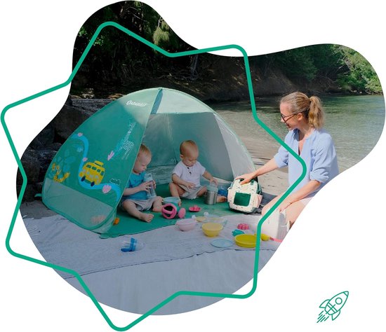 Baby Strandtent UPF50+ - Pop-up UV Strandtent met Draagtas & Haringen — afbeelding 5