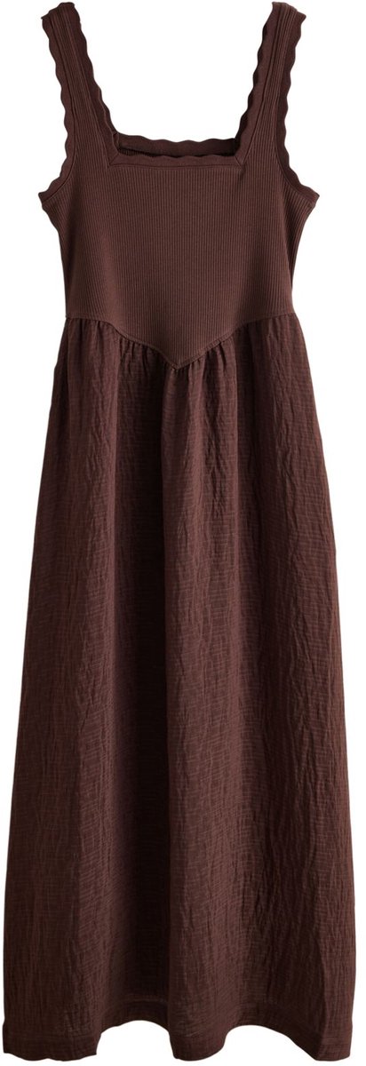 Next - Dames - Geweven midi-jurk van jersey - Bruin