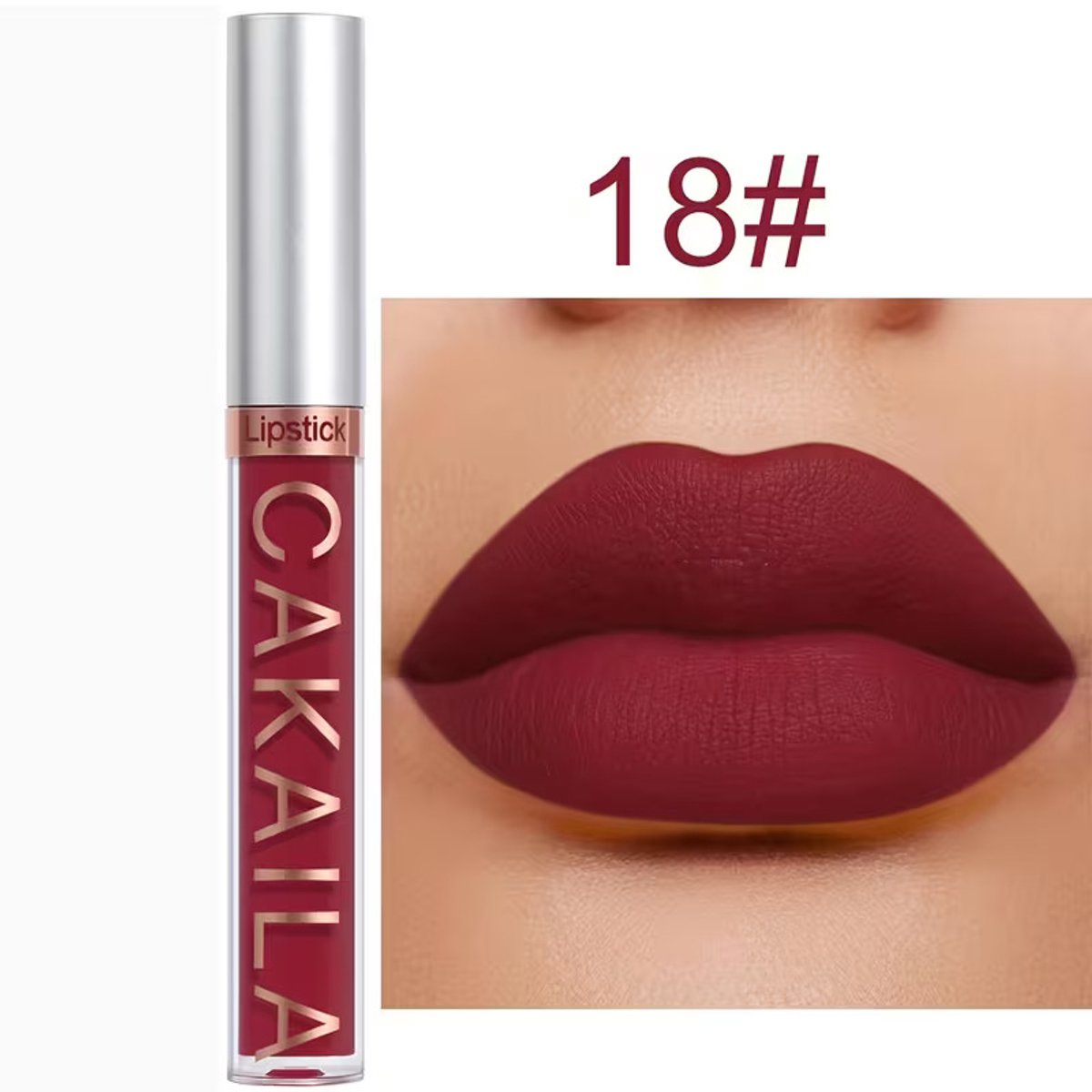 Matte Lippenstift Donker Wijnrood – Waterproof Lipstick – Langhoudende Vloeibare Lippenstift – Transferproof Lip Glaze