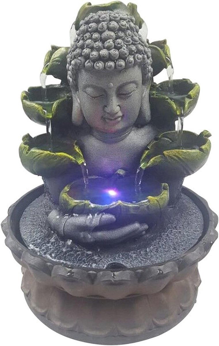 Bureaufontein met RGB LED verlichting - 3-niveau waterornament voor meditatie en ontspanning