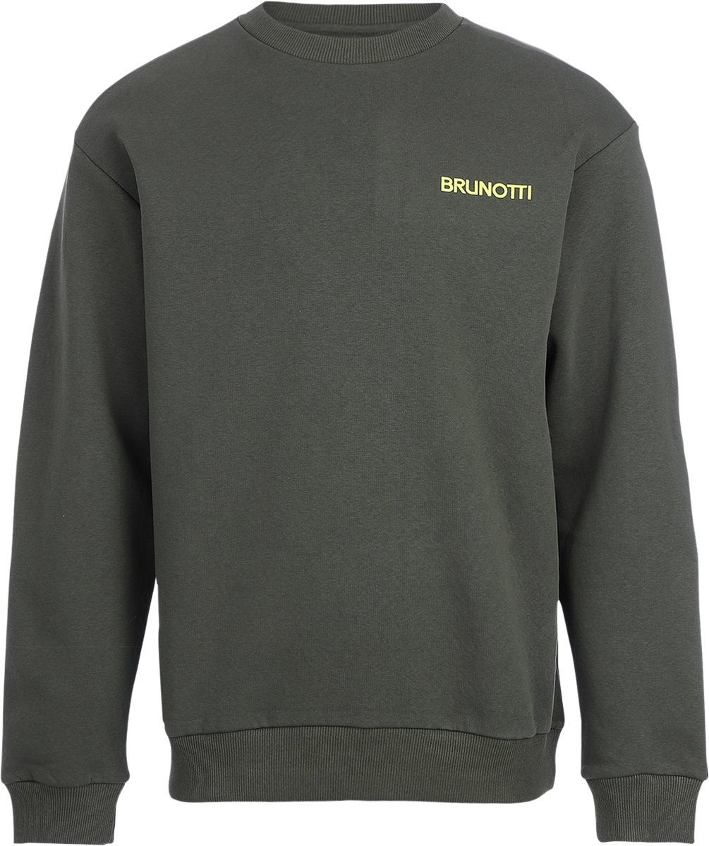 Brunotti - Naldo Sweater Heren - Deep Green - Trui - Crewneck - Regular fit - Rib Details - S