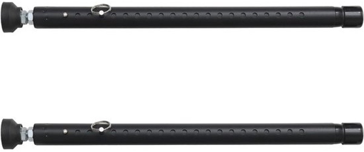 Verstelbare Veiligheidsstang voor Deuren en Ramen - Inbraakbeveiliging met Rubberpunten, 45-128 cm, Zwart