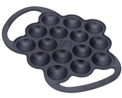 VICTORIA Cast iron Poffertjes Dutch pancake pan with loop handles, pre-stretched with linseed oil, made in Colombia