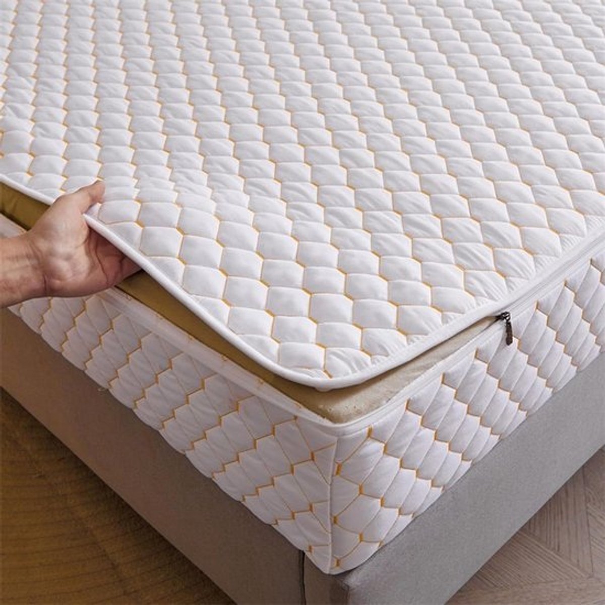 Matrasbeschermer - Matrashoes - Matras Beschermen - Volledige Ritssluiting - 190 x 200 + 18 cm - Wit