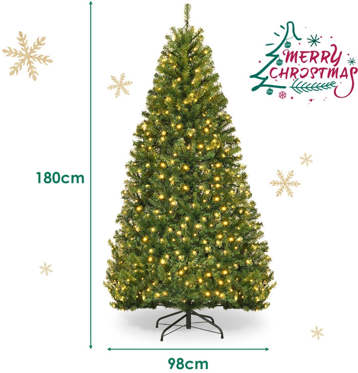 SureDeal® - Kerstbom - Kunstkerstboom - Verlichtingsmodi Kerstboom Decoratieve - LED lichten - Winkel Thuis - Groen