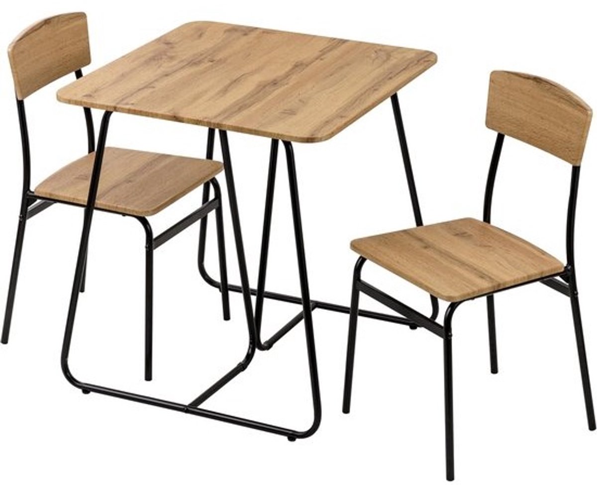 Moderne Eettafelset met 2 Stoelen - Compact en Trendy voor Binnen en Buiten