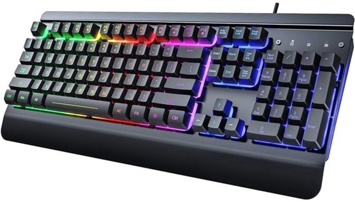 Mechanisch Gaming Toetsenbord met Regenboog LED Verlichting - Stijlvol, Stiller, Waterdicht en Anti-Ghosting