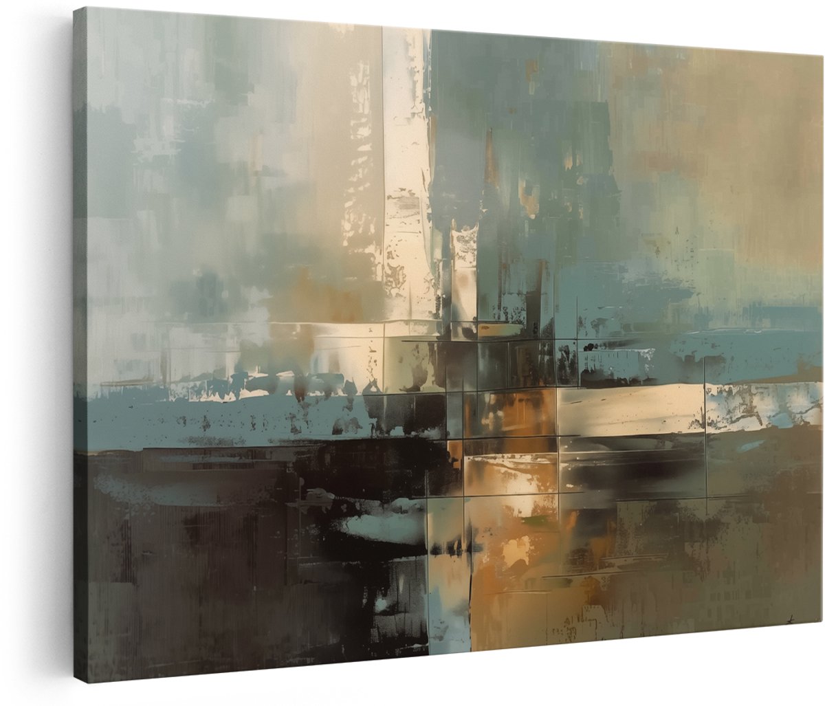 Artaza Canvas Schilderij Abstract Kruis - 150x100 cm - Groot - Wanddecoratie Woonkamer - Schilderijen - Muurdecoratie