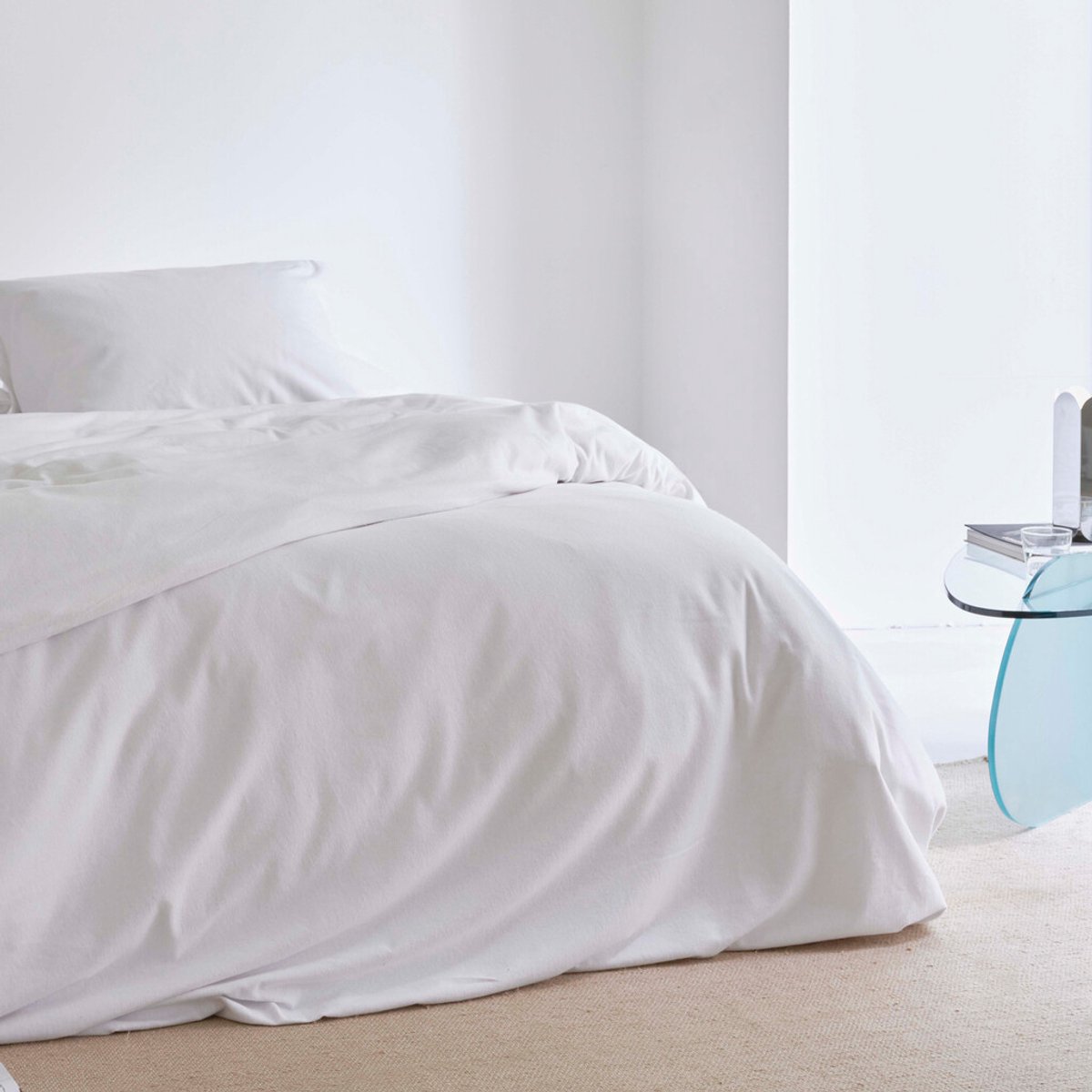 Cinderella Morning Dekbedovertrek - 1 Persoons - 100% Zacht Flanel-Katoen - 140x200/220 cm - Wit White